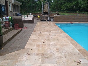 Pool Decking w/ Travertine